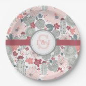 Cactus Pink Munt Succulents Cacti Planten Papieren Bordje (Voorkant)