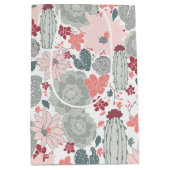 Cactus Pink Succulents Floral Pattern Medium Cadeauzakje (Voorkant)