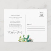 Cactus Planed New Roots Moved Moving Aankondigingskaart (Achterkant)