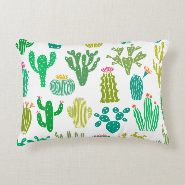 Cactus plant:  bloemenset. accent kussen (Voorkant)