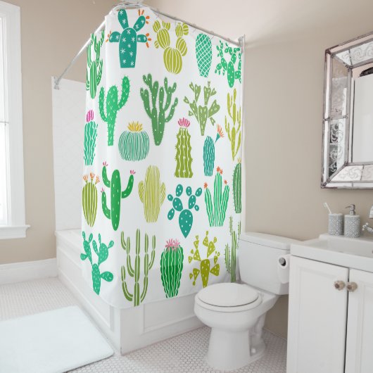 Cactus plant:  bloemenset. douchegordijn (In situ)