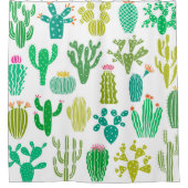 Cactus plant:  bloemenset. douchegordijn (Voorkant)