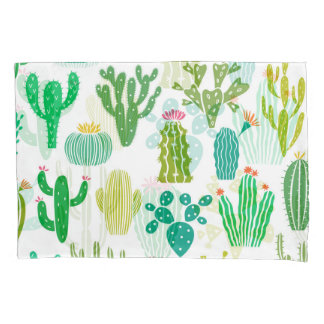 Cactus plant: bloemenset. kussensloop