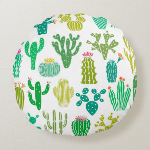 Cactus plant: bloemenset. rond kussen