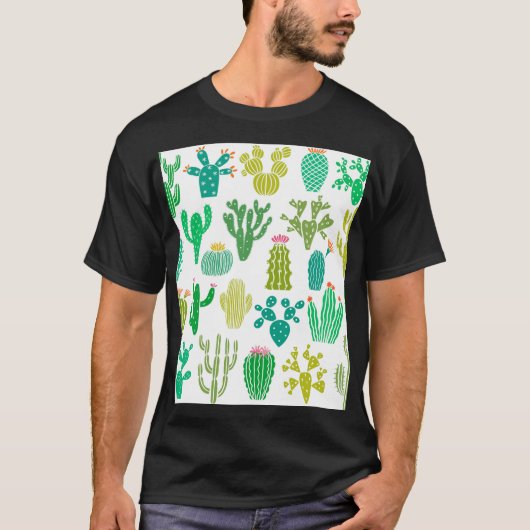 Cactus plant: bloemenset. t-shirt (Voorkant)
