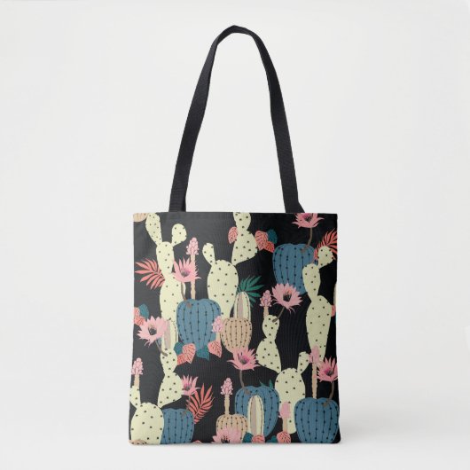 Cactus Plant: Botanisch Patroon Tote Bag (Voorkant)
