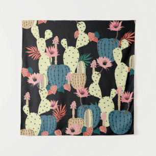 Cactus Plant: Botanisch Patroon Wandkleed