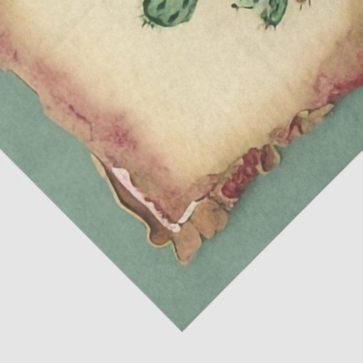 Cactus Plant Ephemera Collage Art No2 Tissuepapier (Detail)