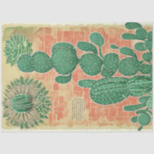 Cactus Plant Ephemera Collage Art No4