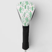 Cactus Plant Green Paars Pattern Golfheadcover (Voorkant)