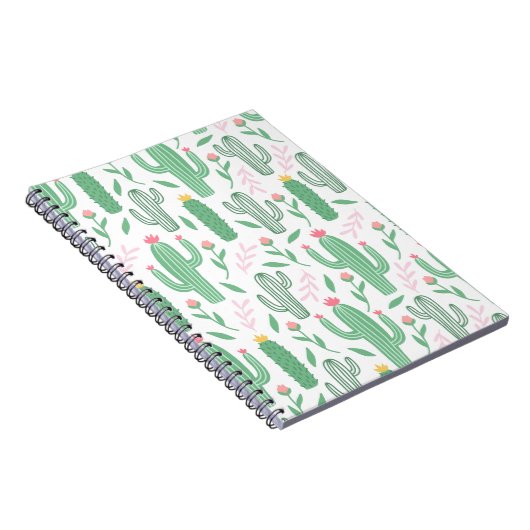 Cactus Plant Green Paars Pattern Notitieboek (Rechterzijde)