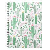 Cactus Plant Green Paars Pattern Notitieboek (Voorkant)