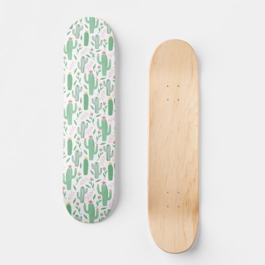 Cactus Plant Green Paars Pattern Persoonlijk Skateboard (Voorkant)