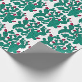 Cactus plant,  groen naadloos patroon. cadeaupapier (Hoek)