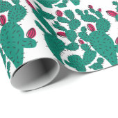 Cactus plant,  groen naadloos patroon. cadeaupapier (Rol Hoek)