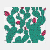 Cactus plant,  groen naadloos patroon. fleece deken (Voorkant (Horizontaal))