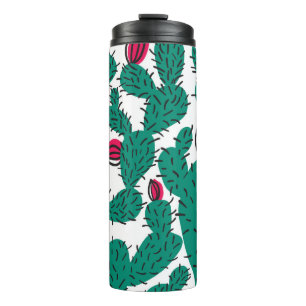 Cactus plant,  groen naadloos patroon. thermosbeker