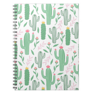 Cactus Plant Groen Paars Patroon Notitieboek