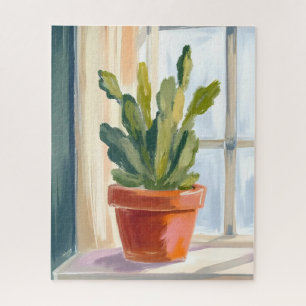 Cactus Plant Groene Botanische Aquarel Legpuzzel