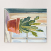 Cactus Plant | Groene Botanische Aquarel Legpuzzel (Horizontaal)