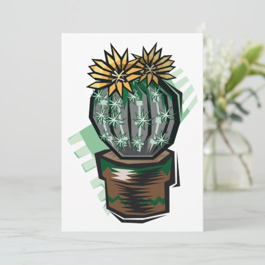 Cactus Plant in een potje Kaart (Staand voorkant)