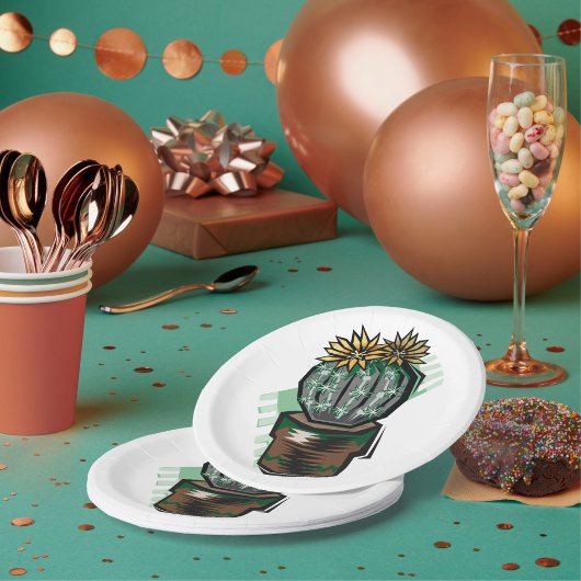 Cactus Plant in een potje Papieren Bordje