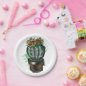 Cactus Plant in een potje Papieren Bordje (Feest)