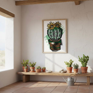 Cactus Plant in een potje Poster