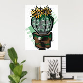 Cactus Plant in een potje Poster (Thuiskantoor)