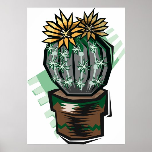 Cactus Plant in een potje Poster (Voorkant)