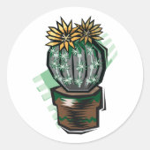 Cactus Plant in een potje Ronde Sticker (Voorkant)