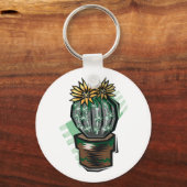Cactus Plant in een potje Sleutelhanger (Voorkant)