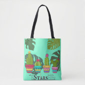 Cactus plant met quote tote bag (Voorkant)