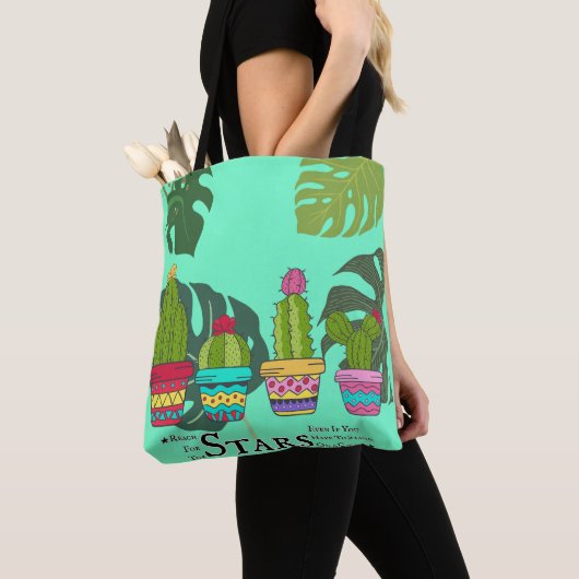Cactus plant met quote tote bag (Dichtbij)