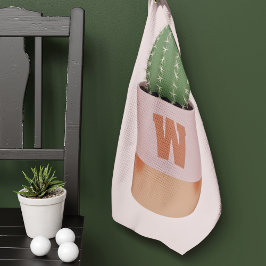 Cactus Plant Monogrammed Roze en Groen Golfhanddoek