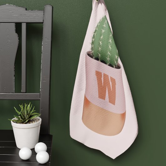 Cactus Plant Monogrammed Roze en Groen Golfhanddoek
