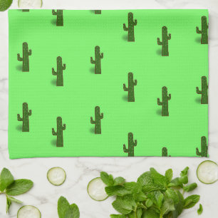 Cactus-plant op lichtgroen theedoek