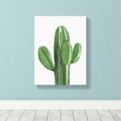 Cactus Plant Painting - Still-Life Illustration Canvas Afdruk (Insitu (Houten vloer))