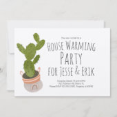 Cactus Plant Pot Hand Getekende Huis Opwarmingsfee Kaart (Voorkant)