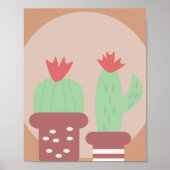 Cactus Plant Potted Clay Pots and Shapes Wall Art Poster (Voorkant)