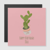 Cactus Plant Regenboog Mand Hand Getekend (Voorkant / Achterkant)