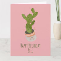 Cactus Plant Regenboog Mand Tekening  Verjaardag