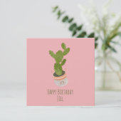 Cactus Plant Regenbooghandvat hand getekende geboo Kaart (Staand voorkant)