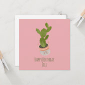 Cactus Plant Regenbooghandvat hand getekende geboo Kaart (Voorkant / Achterkant in situ)