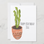 Cactus Plant Terracotta Hand Drawn Birthday Kaart (Voorkant)
