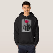 Cactus Plant zwart wit foto met roze bloem Hoodie (Voorkant volledig)