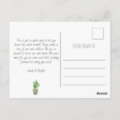 Cactus Planted New Roots Moving Announcement Briefkaart (Achterkant)