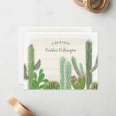 Cactus Planten Boho Desert Waterverf Notitiekaartje (Voorkant / Achterkant in situ)