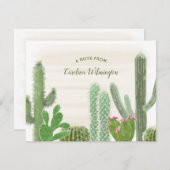 Cactus Planten Boho Desert Waterverf Notitiekaartje (Voorkant / Achterkant)
