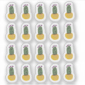 Cactus Planten Cheetah Doodle Design Sticker (Voorkant)